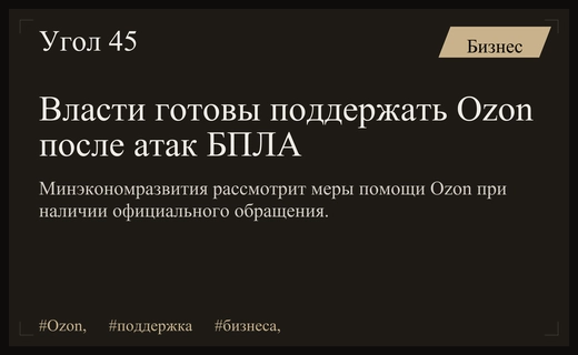Минэкономразвития готово оказать помощь Ozon и селлерам после атак БПЛА