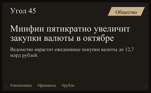 Минфин увеличивает закупки валюты в пять раз на фоне волатильности рубля