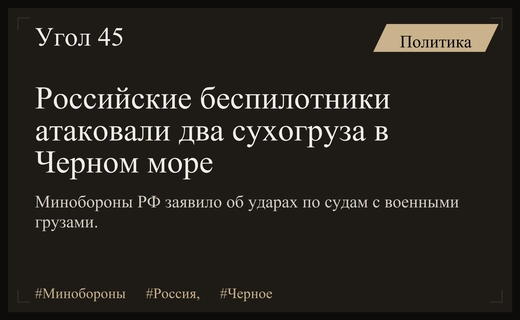 Минобороны России сообщило об ударах беспилотниками по двум сухогрузам