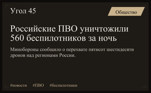 Минобороны РФ отчиталось об уничтожении рекордного количества беспилотников за одну ночь