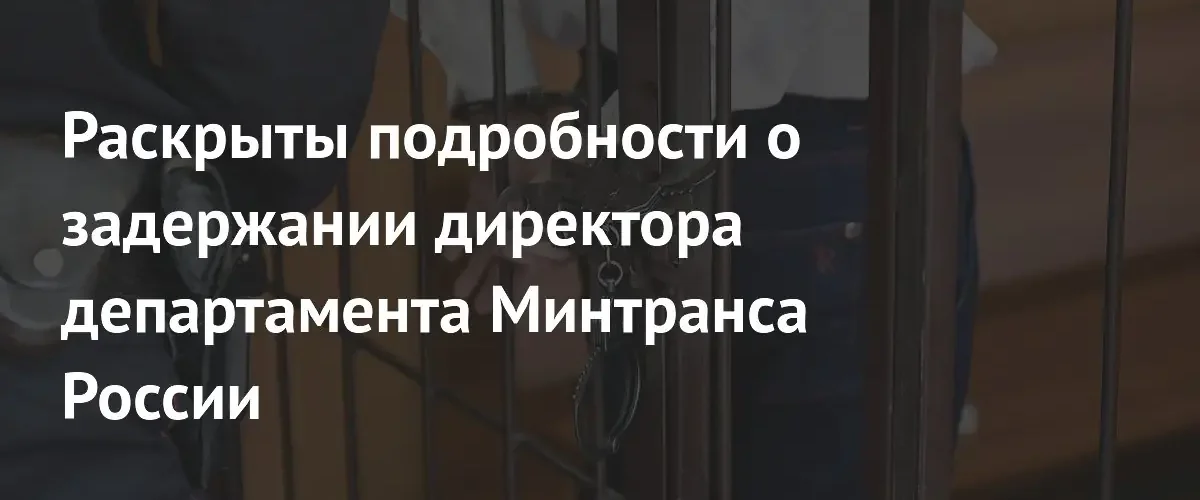 Директор департамента Минтранса РФ Васильченко взят под стражу по делу о взятке