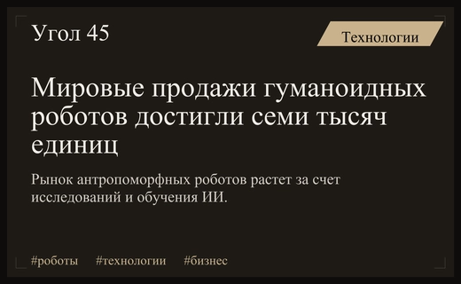 Мировой рынок гуманоидных роботов достиг отметки в семь тысяч единиц