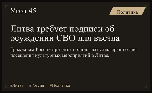 Литва вводит обязательную декларацию об осуждении действий России для въезжающих граждан