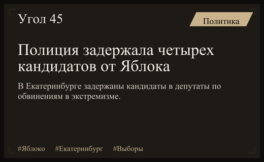 В Екатеринбурге задержаны кандидаты от партии Яблоко перед выборами в Госдуму