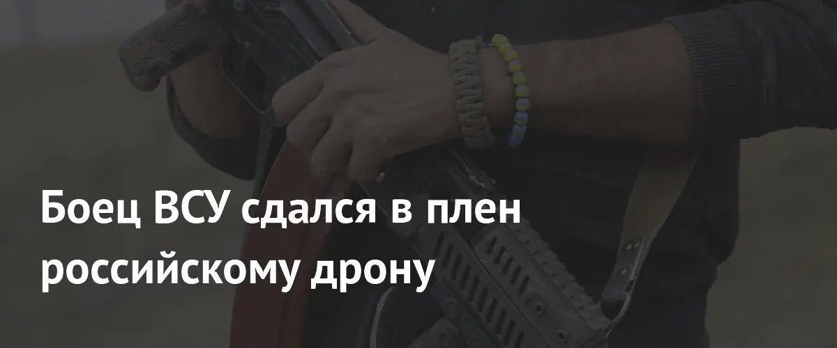Украинский боец сдался российскому дрону в Днепропетровской области