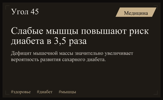Скрытая угроза: дефицит мышечной массы резко повышает риск диабета