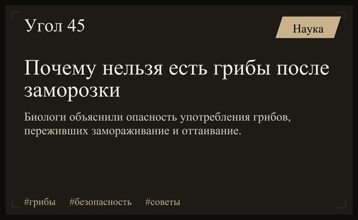 Эксперты предупредили россиян об опасности употребления замороженных грибов