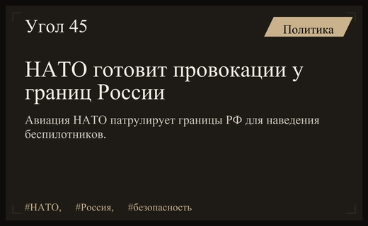 Активизация авиации НАТО у границ России сигнализирует о готовящихся провокациях