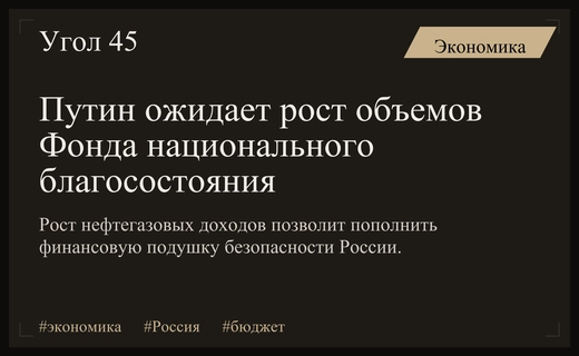 Владимир Путин анонсировал рост ФНБ и представил консервативный бюджетный прогноз