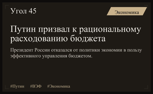 Владимир Путин обозначил стратегию рационального использования бюджетных средств на ВЭФ