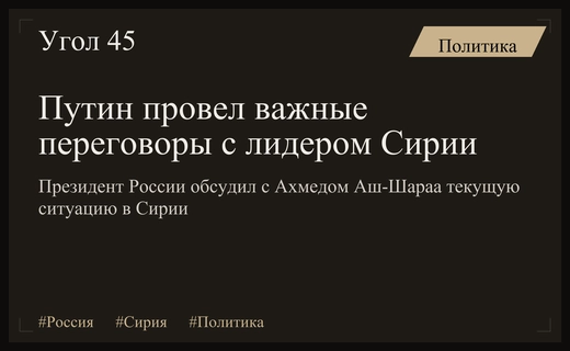 Владимир Путин обсудил ключевые вопросы региональной безопасности с лидером Сирии
