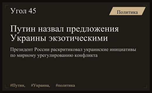 Владимир Путин охарактеризовал инициативы Украины по урегулированию конфликта как экзотические
