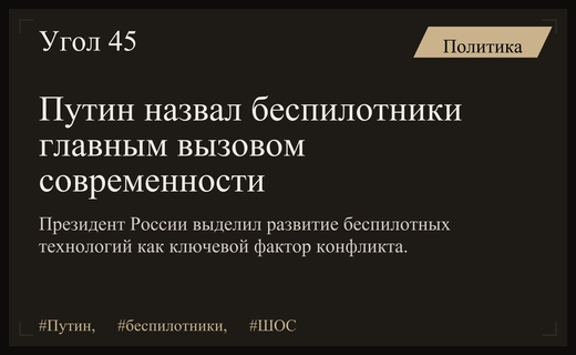 Владимир Путин определил развитие беспилотных технологий главным вызовом современности