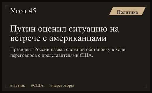 Владимир Путин оценил сложность переговоров с американскими представителями Уиткоффом и Кушнером