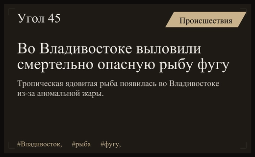 Климатические изменения принесли опасную тропическую рыбу фугу в воды Владивостока