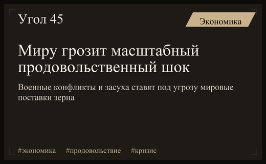 Глобальный продовольственный кризис: атаки в Черном море угрожают мировым поставкам зерна