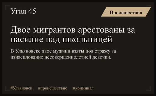 В Ульяновске двое иностранных граждан взяты под стражу за насилие над несовершеннолетней