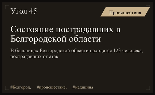 В медицинских учреждениях Белгородской области госпитализированы более ста пострадавших