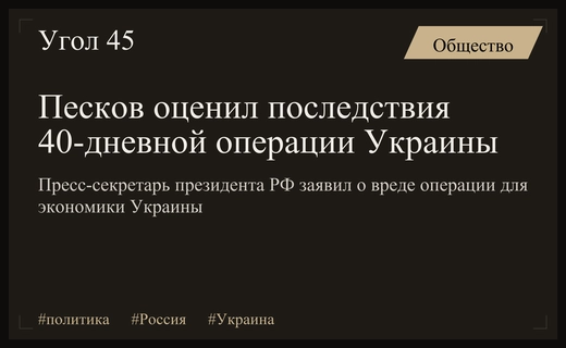 Дмитрий Песков прокомментировал итоги сорокадневной операции Украины против России
