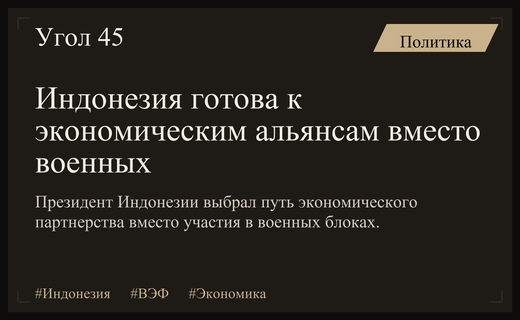 Индонезия выбирает путь экономического партнерства вместо участия в военных блоках