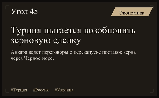 Анкара инициирует новые переговоры по возобновлению работы черноморского зернового коридора