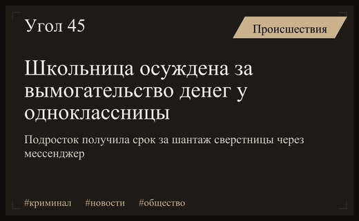 Во Владимирской области школьница получила срок за вымогательство у одноклассницы