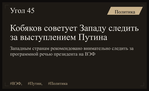 Кобяков призвал западные страны внимательно следить за выступлением Владимира Путина на ВЭФ