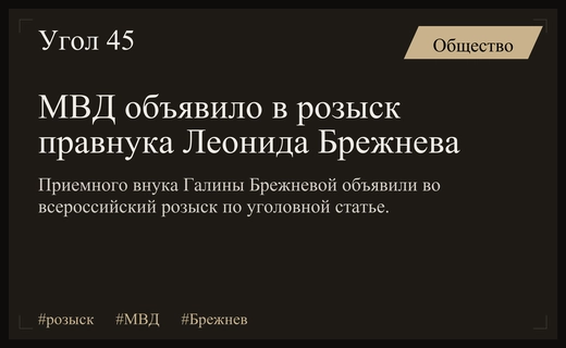 МВД объявило во всероссийский розыск приемного правнука Леонида Брежнева