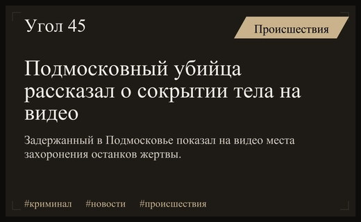 Подмосковный преступник на видео показал детали жестокого убийства и сокрытия улик