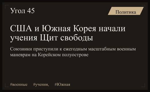 Военный альянс США и Южной Кореи начал масштабные учения Щит свободы Ульчи
