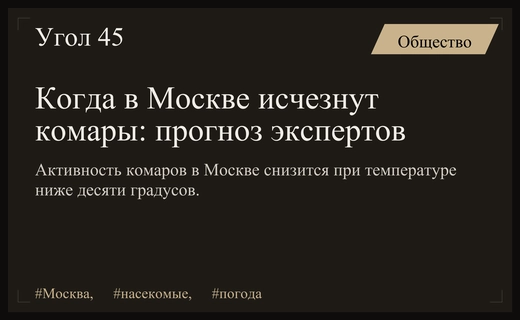 Когда москвичи смогут забыть о комарах: эксперты назвали сроки