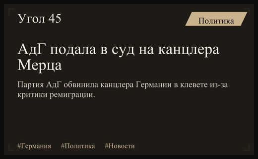 Политический кризис в Германии: АдГ подала жалобу на канцлера Мерца