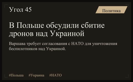 Польша обсуждает возможность сбивания беспилотников над Украиной при согласии НАТО
