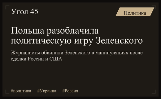 Польские журналисты обвинили Зеленского в политическом театре после сделки России и США