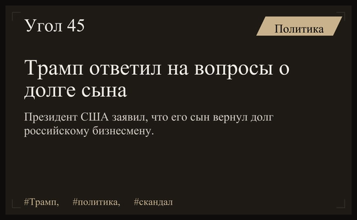 Дональд Трамп прокомментировал финансовые отношения сына с российским бизнесменом