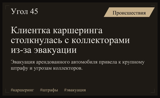 Конфликт с Делимобилем: эвакуация автомобиля привела к штрафу и коллекторам