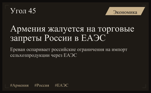 Торговый конфликт в ЕАЭС: Армения оспаривает российские ограничения на импорт