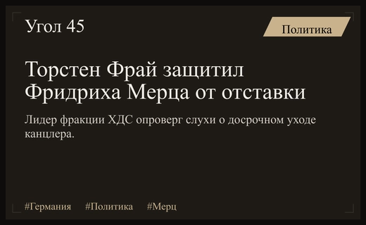Торстен Фрай опроверг слухи о возможной досрочной отставке канцлера Фридриха Мерца