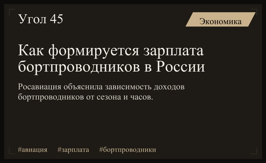 Росавиация раскрыла особенности формирования заработной платы российских бортпроводников