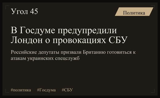 В Госдуме предупредили Великобританию о готовящихся провокациях со стороны СБУ