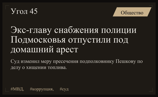 Мосгорсуд перевел экс-главу снабжения полиции Подмосковья под домашний арест