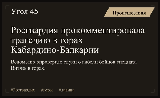 Росгвардия опровергла слухи о гибели бойцов спецназа Витязь в горах