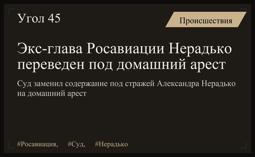 Московский городской суд перевел экс-главу Росавиации Александра Нерадько под домашний арест