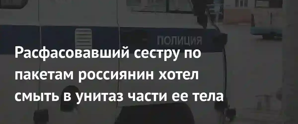 В Москве мужчина расчленил сестру и пытался смыть останки в унитаз