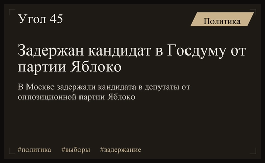 В Москве задержан кандидат в Государственную Думу от партии Яблоко