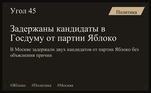 В Москве задержаны кандидаты в Государственную думу от партии Яблоко