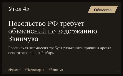 Посольство РФ потребовало разъяснений от Черногории после задержания Михаила Звинчука