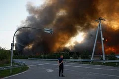 Российские беспилотники нанесли повторный удар по стратегической нефтебазе в Бородянке