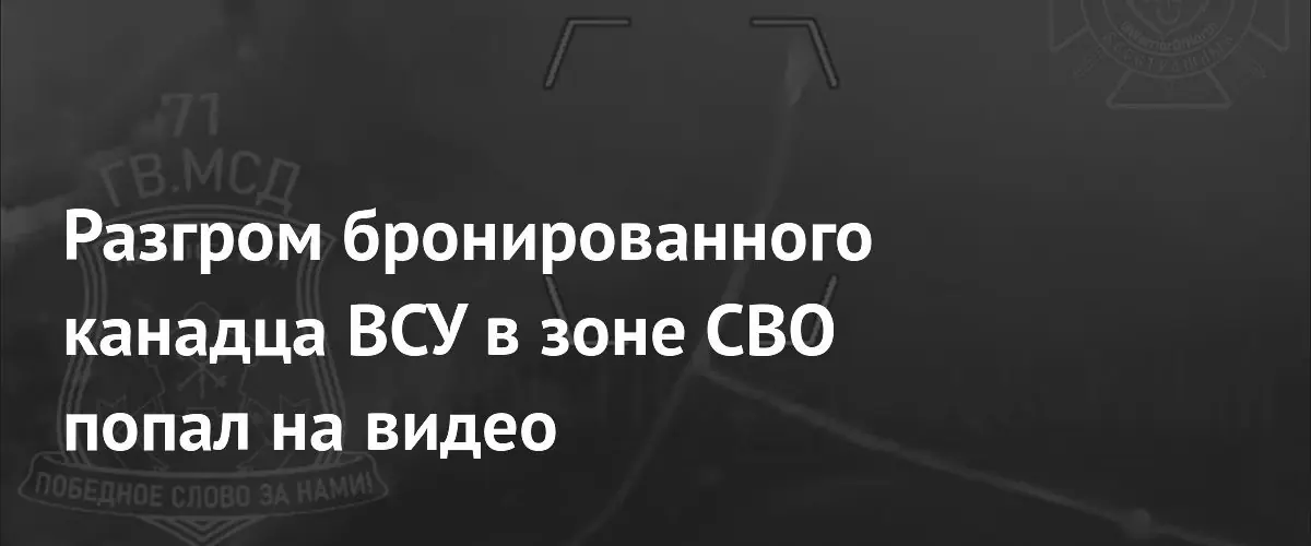 Российские бойцы уничтожили канадский бронеавтомобиль Roshel Senator в Волчанском районе