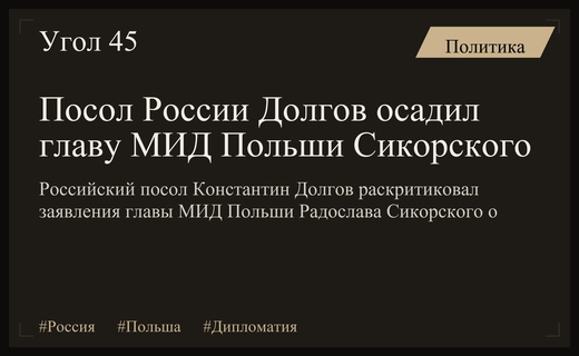 Российский посол Долгов резко ответил главе МИД Польши Сикорскому